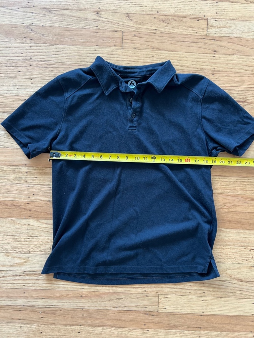 American Giant Polo Shirt Mens Medium Black Made USA Short Sleeve